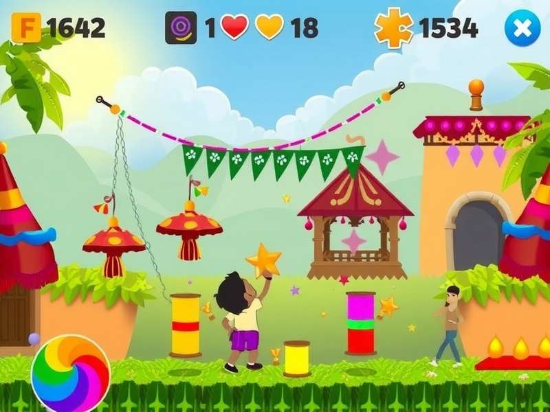 Lively Holi Adventure Gameplay Screenshot
